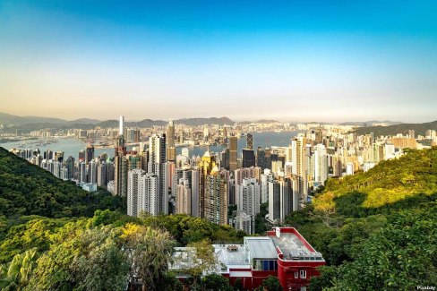 Vue depuis le pic victoria à Hong Kong