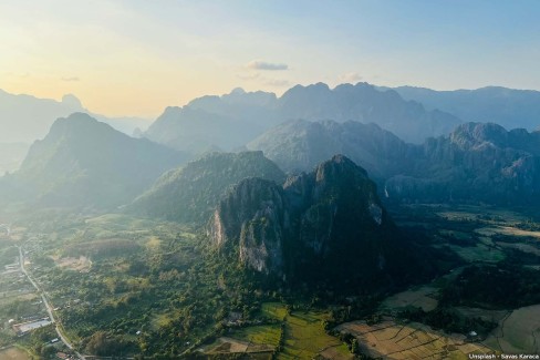 Vue aérienne au Nord du Laos