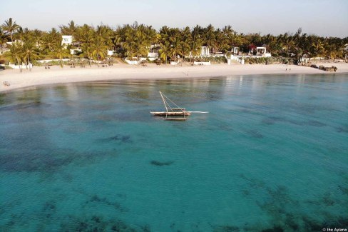 Vue aérienne sur l'île de Pemba, archipel de Zanzibar, Tanzanie