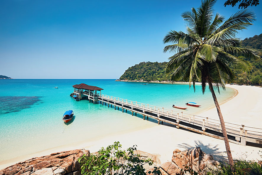 Pulau dans les îles Perhentian en Malaisie